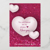 ホワイトハートブルゴーニュグリッターバレンタインデー 箔シーズンカード (裏面)