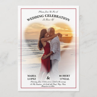 ホワイトハート型ビニネット結婚式招待状 招待状