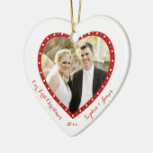 ホワイトハート当社の初めてのクリスマスオーナメント セラミックオーナメント (左)