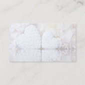 ホワイトハート&牡丹の花結婚のウェブサイト エンクロージャーカード (裏面)