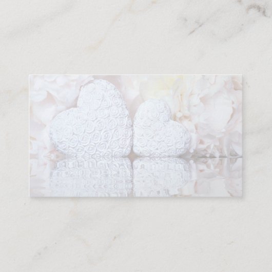 ホワイトハート&牡丹の花結婚のウェブサイト エンクロージャーカード (裏面)