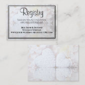 ホワイトハート&牡丹花結婚のレジストリ エンクロージャーカード (正面/裏面)