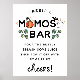 ホワイトハ不気味ロウィーンベビーシャワーモモモザバー ポスター