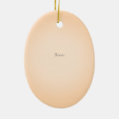 ホワイトバイオリンまたはバイオラと弓オレンジミュージカル セラミックオーナメント (裏面)