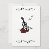 ホワイトバイオリン ミュージック ウェディング 招待状 5" x 7" (裏面)