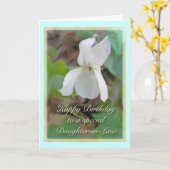 ホワイトバイオレットドーターインロー誕生日カード カード (黄色い花)