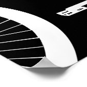 ホワイトバイクシルエットカスタムカラー ポスター (角)