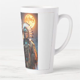 ホワイトバイソンと先住民アメリカンチーフ カフェラテマグ