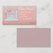 ホワイトバウンスハウスインフレータブルパーティーレンタルピンク 名刺 (正面/裏面)