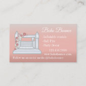 ホワイトバウンスハウスインフレータブルパーティーレンタルピンク 名刺 (正面)