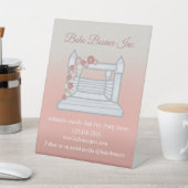 ホワイトバウンスハウスインフレータブルパーティーレンタル 台座サイン (インサイチュ)