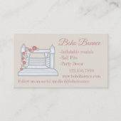 ホワイトバウンスハウスインフレータブルパーティーレンタル 名刺 (正面)