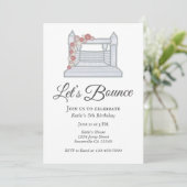 ホワイトバウンスハウスバルーンガーランド誕生日 招待状 (スタンド正面)