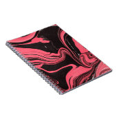 ホワイトバカラフルー上の赤い大理石インク紙質感 ノートブック (右側)