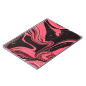 ホワイトバカラフルー上の赤い大理石インク紙質感 ノートブック (左側)