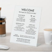 ホワイトバケーションモダンレンタルハウスルールウェルカム 台座サイン (インサイチュ)