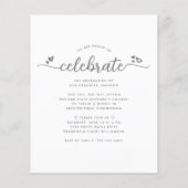 ホワイトバジェットフォト卒業グレースクリプト招待状 (裏面)