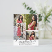 ホワイトバジェット卒業4フォトグレースクリプト招待状 (スタンド正面)