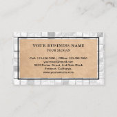 ホワイトバスルームのキッチンフローリングタイルのインストーラー 名刺 (裏面)