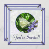 ホワイトバタフライガーデンイースターパーティの招待状 招待状 (正面/裏面)