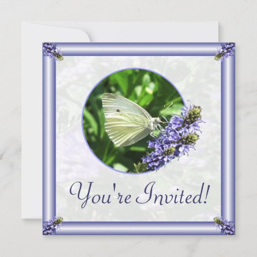 ホワイトバタフライガーデンイースターパーティの招待状 招待状 (正面)