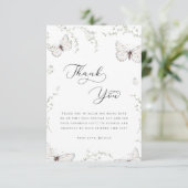 ホワイトバタフライガーデンブライダルシャワーありがとう サンキューカード (スタンド正面)