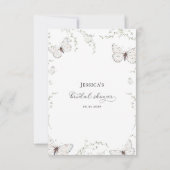 ホワイトバタフライガーデンブライダルシャワーありがとう サンキューカード (裏面)