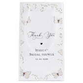 ホワイトバタフライガーデンブライダルシャワーありがとう スモールペーパーバッグ (正面)