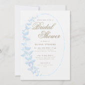 ホワイトバタフライボーホフレームエレガントブライダルシャワー 招待状 (正面)