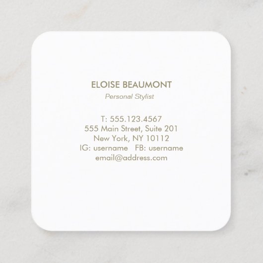 ホワイトバタフライ美しいとウェルネス スクエア名刺 (裏面)