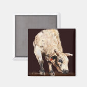 ホワイトバッキングロデオブル マグネット (正面/裏面)