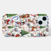 ホワイトバックのクリスマス装飾パターン Case-Mate iPhoneケース (裏面 (横))