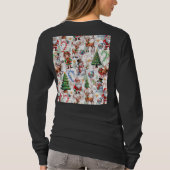 ホワイトバックグラウンド クリスマス装飾パターン Tシャツ (裏面)