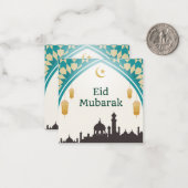 ホワイトバックグランドノートカードのEid Mubarak ノートカード (正面/裏面インサイチュ)