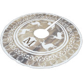 ホワイトバックス〔雄ジカの〕枝角ライトウッドプランクモノグラムの ブラッシュドポリエステルツリースカート (アングル)