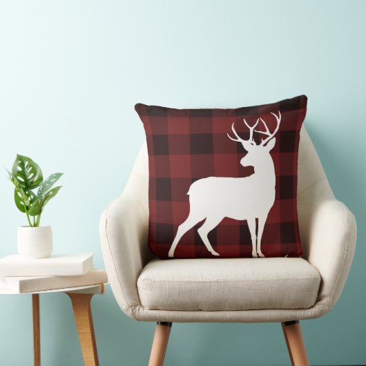 ホワイトバック水牛の格子模様の素朴クリスマス クッション (椅子)