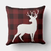 ホワイトバック水牛の格子模様の素朴クリスマス クッション (裏面)