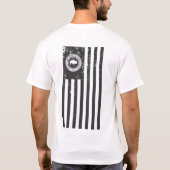 ホワイトバッファローアウトドアアメリカ国旗のシャツ Tシャツ (裏面)