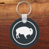 ホワイトバッファローアウトドアキーチェーン キーホルダー (正面)