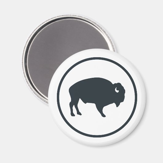 ホワイトバッファローアウトドアラウンドマグネット マグネット (正面/裏面)