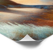 ホワイトバッファローイエローストーンパークインディアンアート ポスター (コーナー)