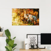 ホワイトバッファロークリフアート ポスター (ホームオフィス)