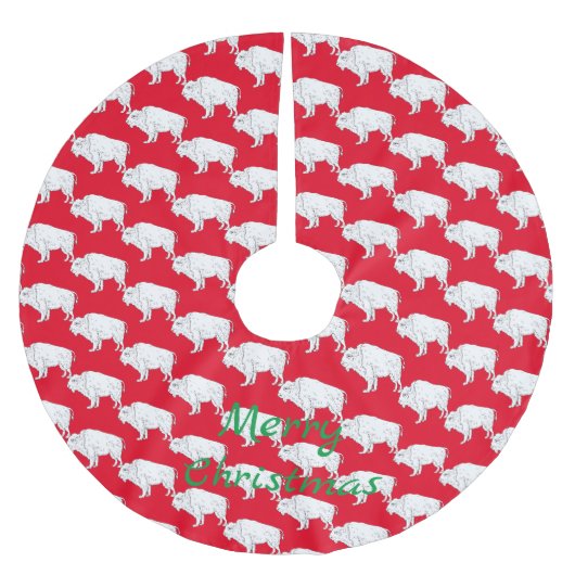 ホワイトバッファローサンダーコーブ ブラッシュドポリエステルツリースカート (正面)