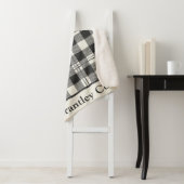 ホワイトバッファロープレイドの暖かいダークグレーオフ シェルパブランケット (インサイチュ)