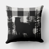 ホワイトバッファロープレイドウッドランドパインフォレストベア クッション (裏面)