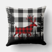 ホワイトバッファロープレイドウッドランドフォレストレッドBPスタック クッション (裏面)