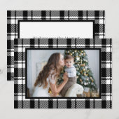 ホワイトバッファロープレイドクリスマスフォト シーズンカード (正面/裏面)