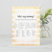 ホワイトバニーイエロー誰のママベイビーシャワゲーム 招待状 (スタンド正面)