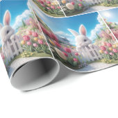 ホワイトバニーインア春ガーデン ラッピングペーパー (ロールコーナー)