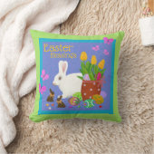 ホワイトバニーイースター装飾用クッション クッション (ブランケット)